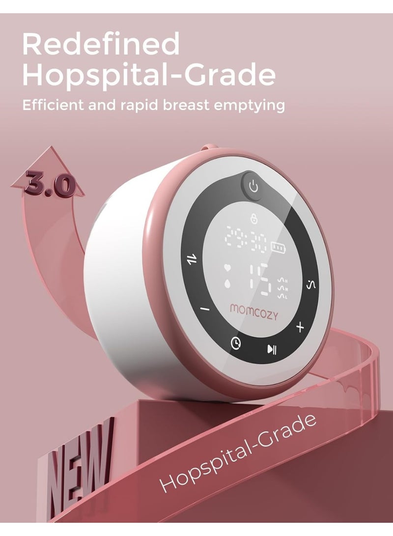 Momcozy V1 Pro Breast Pump Electric - Strong Suction, Portable Double Breast Pump Hands Free with 3 Finely Adjusted Suction Modes & 15 Levels, Electric Breast Pump with Leakproof DoubleFit Flange - Image 3